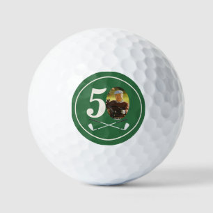 Balles De Golf Photo Vintage Golfeur Préparé Bleu 50e Anniversair