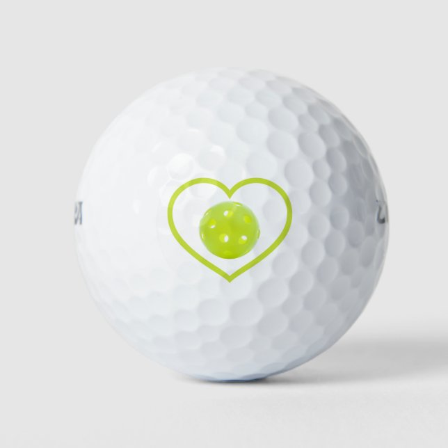Balles De Golf pickleball amour boule de cornichon jaune (Devant)