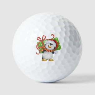 Balles De Golf Pingouin de Noël avec cadeau - Holiday Deco