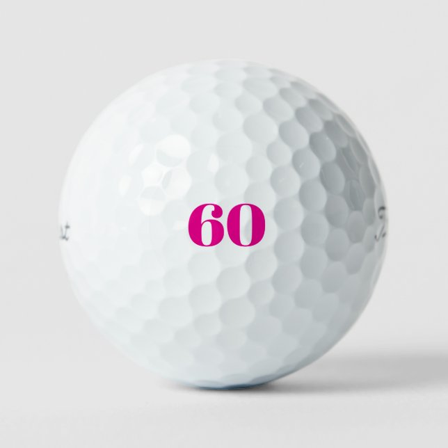 Balles De Golf Pink 60th Birthday Generic Titleist Pro V1 (Recto)