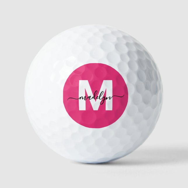 Balles De Golf Pink Monogram Personalized (Recto)