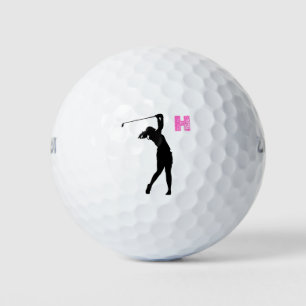 Balles De Golf Pink Personnalisé Monogramme Boules de golf