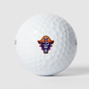 Balles De Golf Pirate Crâne Avec Dentaire Or