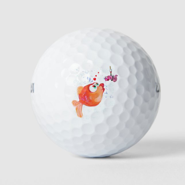 Balles De Golf Poisson amusant et vers amour Romantique Balls de  (Devant)