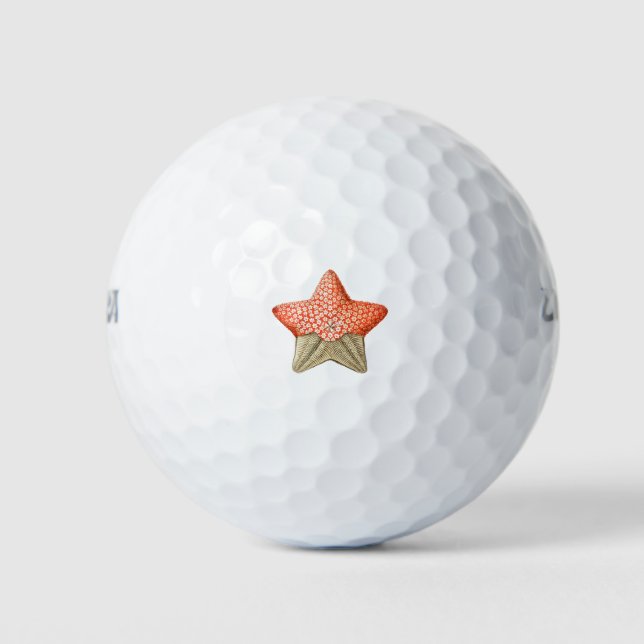 Balles De Golf Poisson-étoile d'or (Devant)