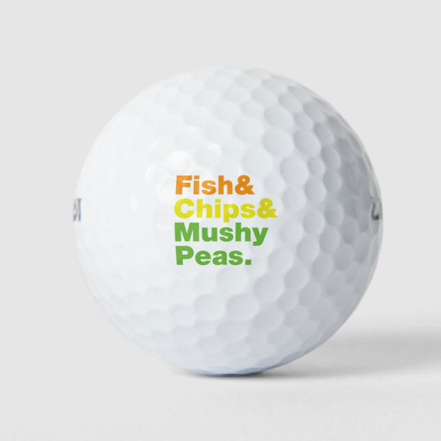 Balles De Golf Poissons & Chips & Pois Musqués. (Devant)