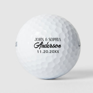Balles De Golf Police Couple Personnalisée Nom Et Date Couleur No