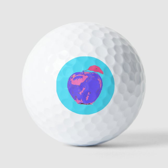 Balles De Golf Pomme violette Pop Art (Recto)