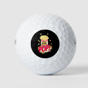 Balles De Golf Popcorn Vintage Retro Funny
