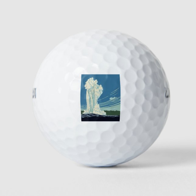 Balles De Golf Poster du parc national Yellowstone (Devant)