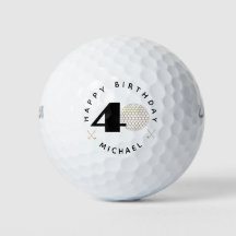 Balles de golf pour 40e anniversaire Gold And Blac