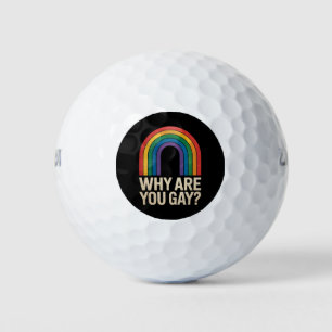 Balles De Golf Pourquoi Es-Tu Gay Funny Rainbow LGBTQ Pride Ally
