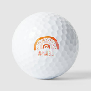 Balles De Golf Prénom Orange Rainbow