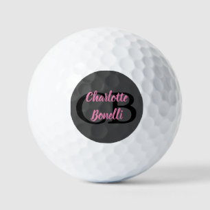 Balles De Golf Professionnel Moderne Monogramme Nom Minimaliste