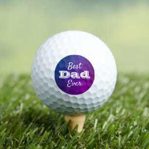 Balles De Golf Purple Ombre Meilleur Papa Jamais Audacieux Typogr