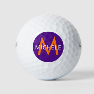 Balles De Golf Purple Orange Créez Votre Propre Monogramme