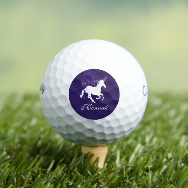 Balles De Golf Purple Unicorne Personnalisé Balls De Golf (T-shirt Insitu)
