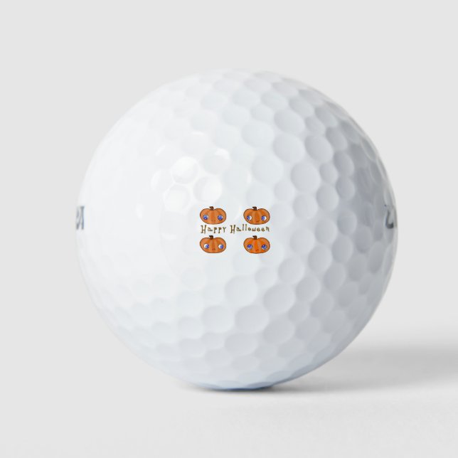Balles De Golf Quatre Beaux Citrouilles se regardent (Devant)