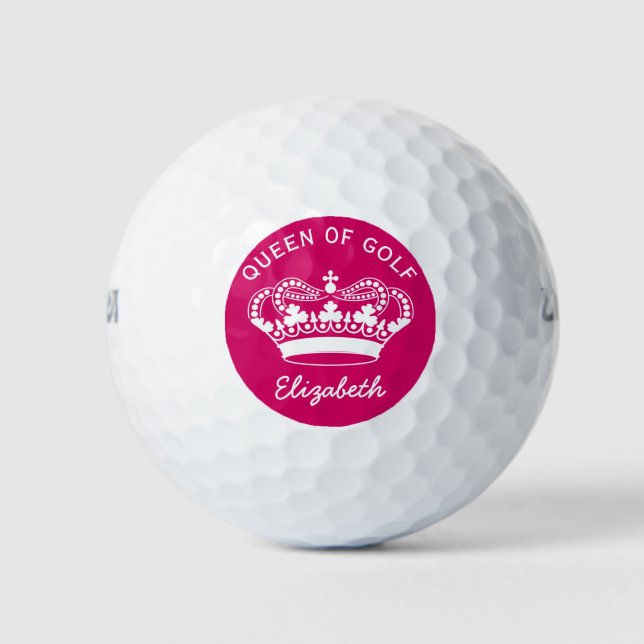 Balles De Golf Queen of Golf Monogram Hot Pink Golf Balls (Devant)
