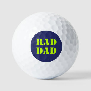 Balles De Golf Rad Papa néon vert marine bleu typographie moderne