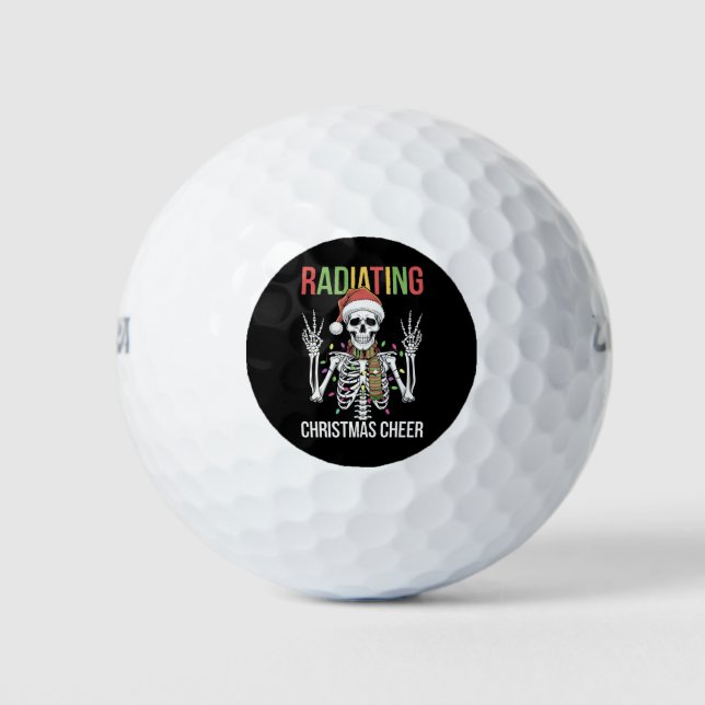 Balles De Golf Radiologie Noël Père Noël Skeleton Xray Technicien (Devant)