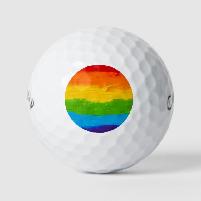 Balles De Golf Rainbow Pride Oil Paint LGBT Golf Balls - Coloré (Devant)