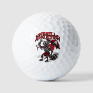 Balles De Golf Raton laveur zombie tenant une tête de mort et un