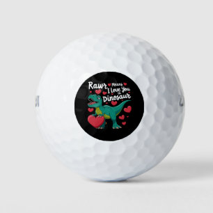 Balles De Golf Rawr signifie je t'aime en dinosaure T Rex pour la