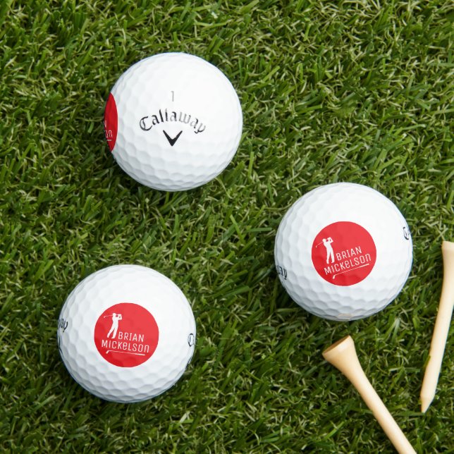 Balles De Golf Red Design to Mark Golfers (Herbe in situ)
