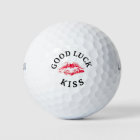 Red Listick Bonne chance Kiss Valentine Golf Balls
