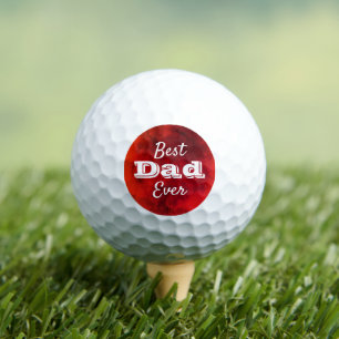 Balles De Golf Red Ombre Meilleur Papa Jamais Audacieux Typograph