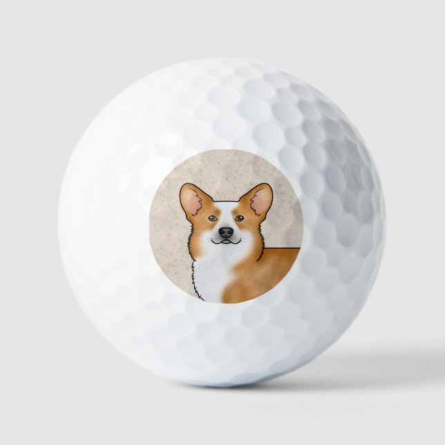 Balles De Golf Red Pembroke Welsh Corgi mignon Portrait de tête d (Recto)