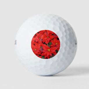 Balles De Golf Red Poinsettias I Christmas Holiday Floral Photo
