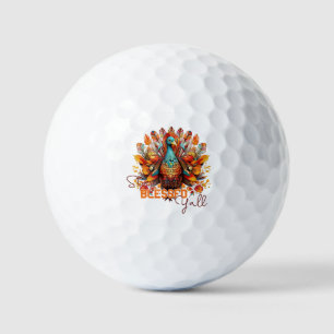 Balles De Golf Restez béni Y'all avec une Turquie colorée