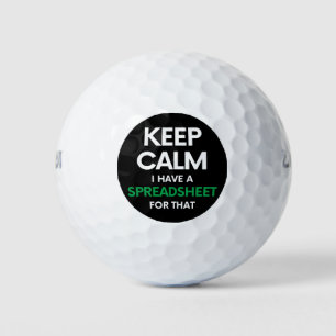 Balles De Golf Restez calme J'ai une feuille de calcul pour ça -