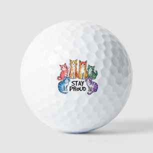 Balles De Golf Restez fier - Rainbow Cat LGBTQ Pride