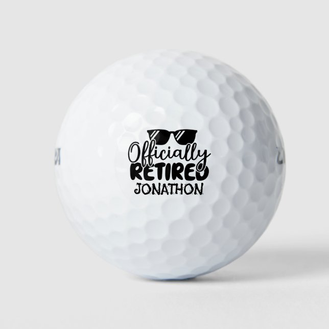 Balles De Golf Retraite Personnalisée avec Nom Officiellement Ret (Devant)