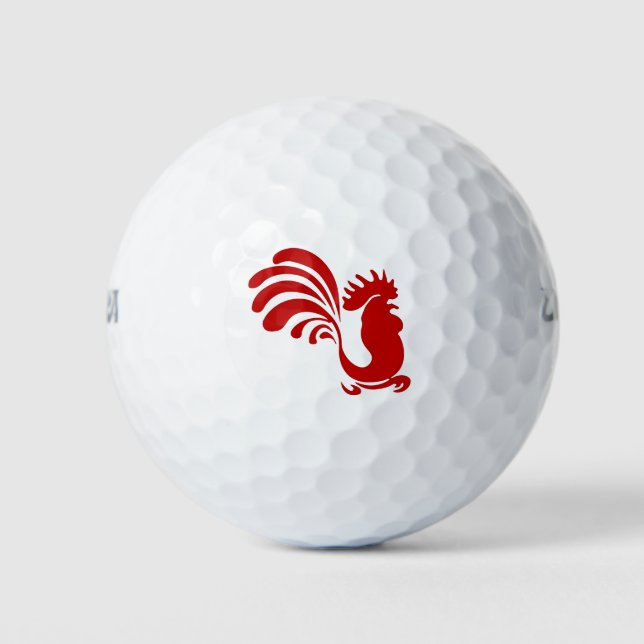 Balles De Golf Rooster Hen Farm Animal Silhouette Vintage (Devant)