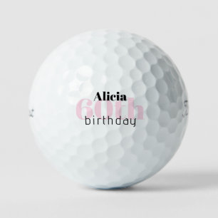 Balles De Golf Rose 60e Anniversaire Nom personnalisé Titleist Pr