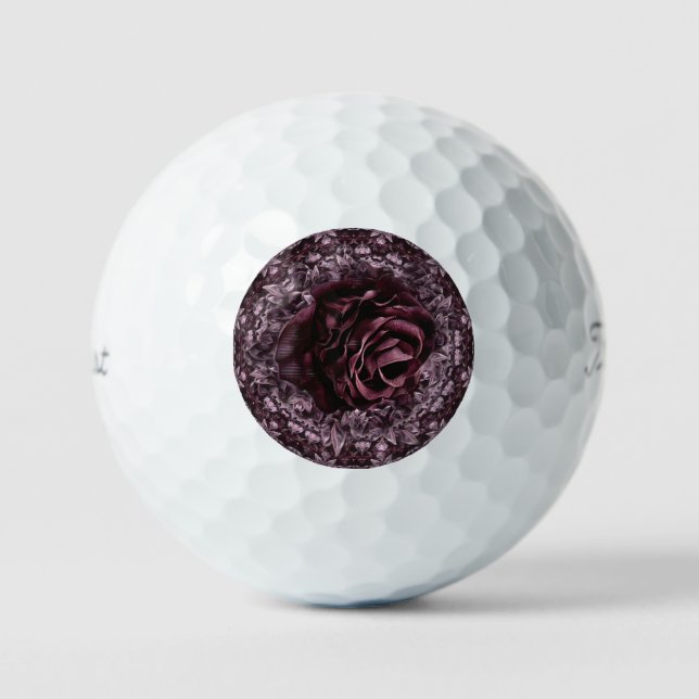 Balles De Golf Rose Mandala  (Recto)