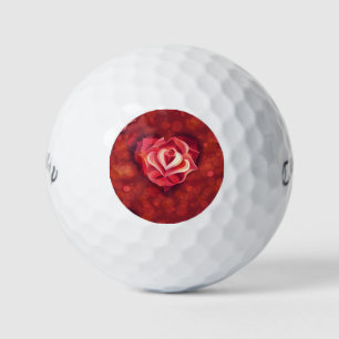 Balles De Golf rose Motif en forme de coeur, fleur d'amour cadeau