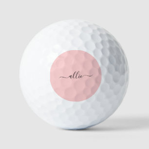 Balles De Golf Rose Pâle Poussiéreux Minimaliste Moderne Nom