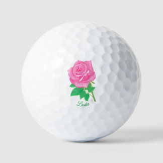 Balles de golf Rose Rose personnalisée avec texte