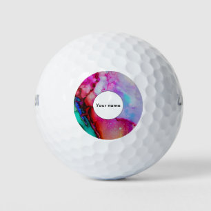 Balles De Golf Rose rouge violet vert
