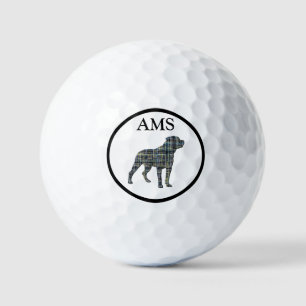 Balles De Golf Rottweiler Rottie Dog Silhouette Jaune & Grille Bl