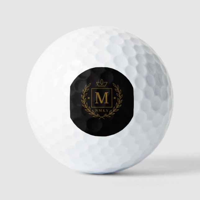 Balles De Golf "Royal NMKY Emblem – Monogram M Crest Design" (Recto)