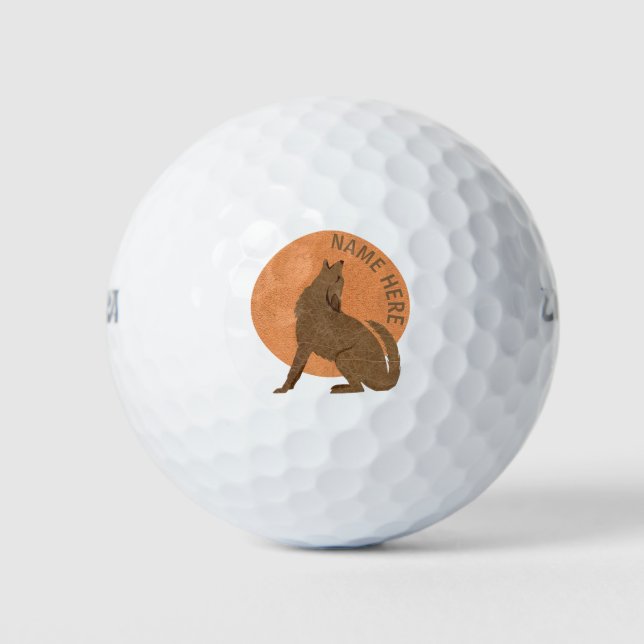 Balles De Golf Rustique Coyote Southwest Cadeau personnalisé (Devant)