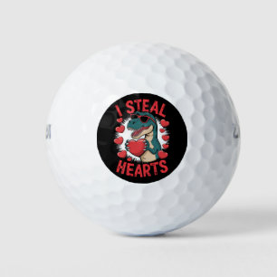 Balles De Golf Saint-Valentin Dinosaure Je Vole des Cœurs Amour T