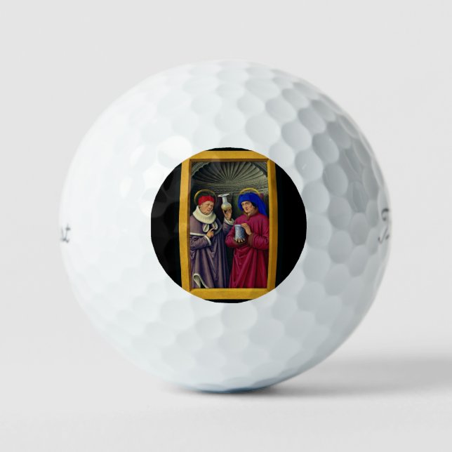 Balles De Golf Saints Cosmas et Damian par Jean Bourdichon (Recto)
