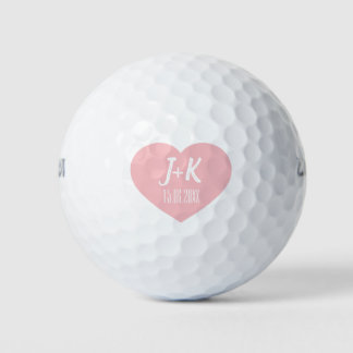 Balles De Golf Salle de mariée Monogramme Coeur rose Balls de gol